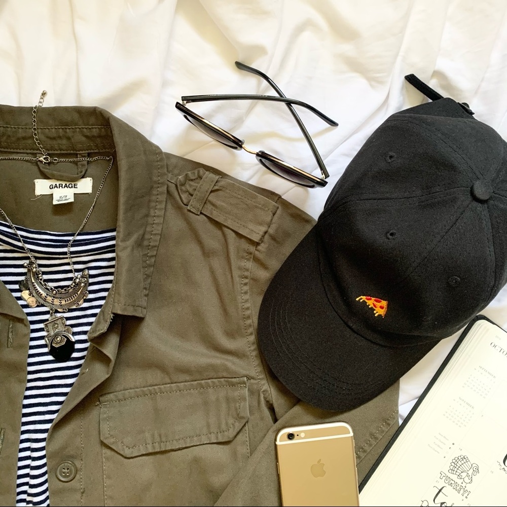 Military Style Garage Jacket in Army Green